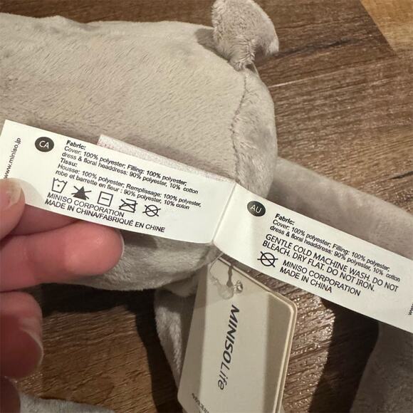 Miniso Life Plush Toy with Tags Miss Rabbit Blue Bow Medium 17" Stuffed Animal - Picture 5 of 6